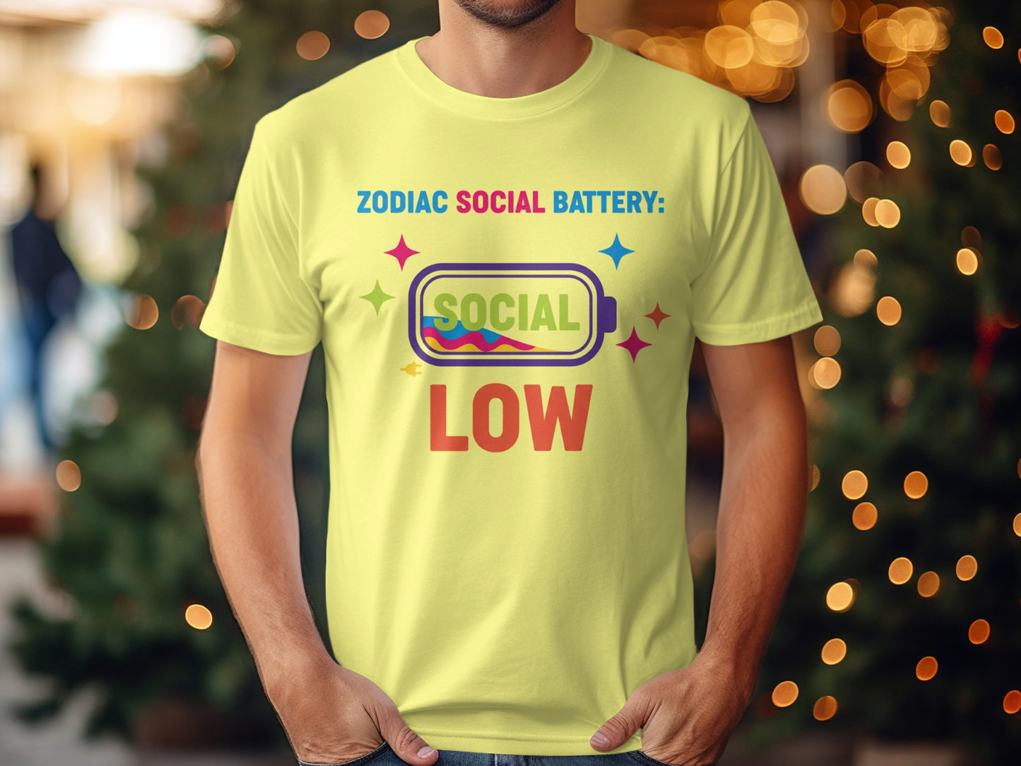 Zodiac Social Battery Social Low Graphic T-Shirt