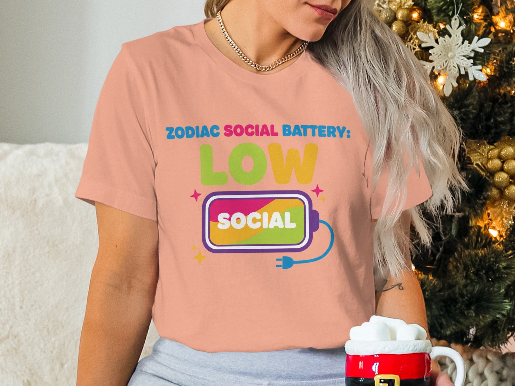 Zodiac Social Battery Low Social Graphic Tee