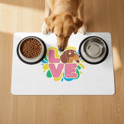 Love Dog Art with Food Bowls Decorative product