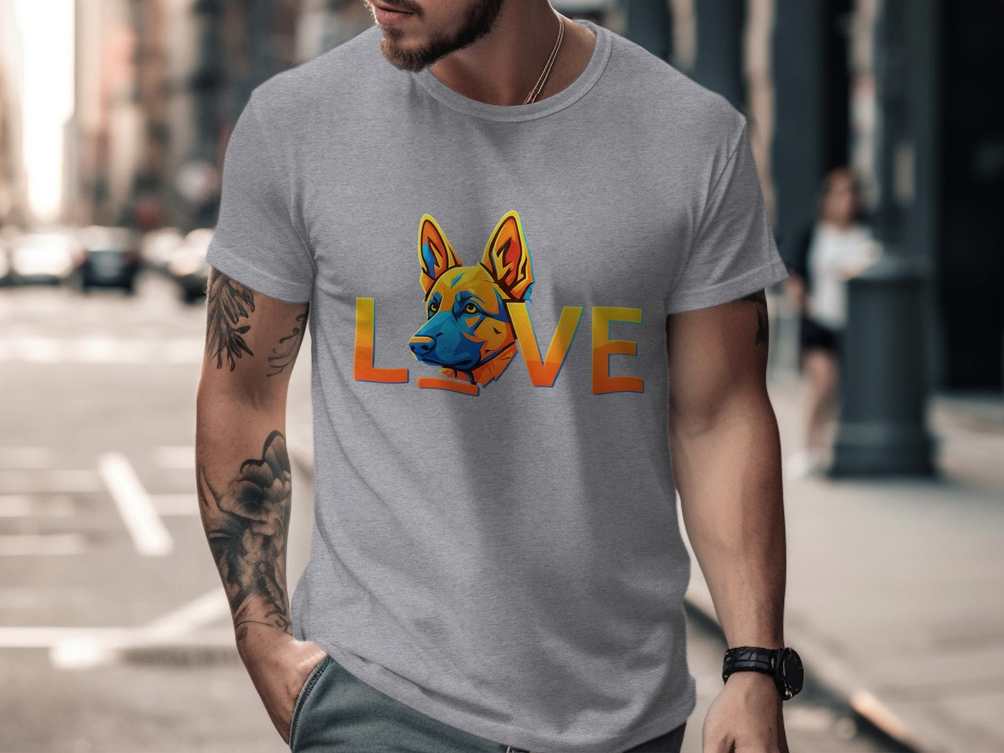 Colorful Dog Love Graphic Printed T-Shirt product type