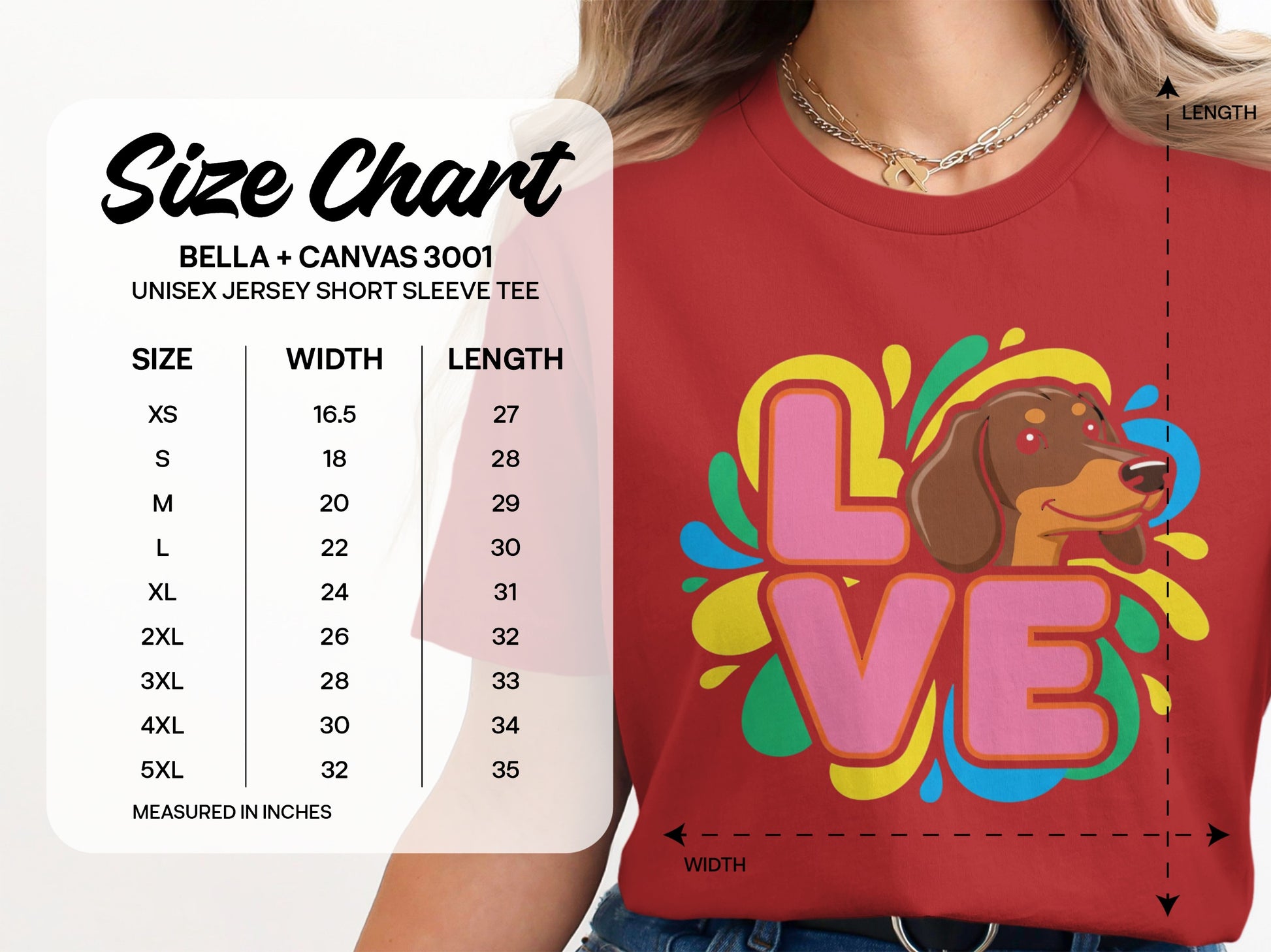 Colorful Dachshund Love Unisex Short Sleeve Tee product