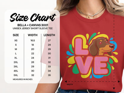 Colorful Dachshund Love Unisex Short Sleeve Tee product