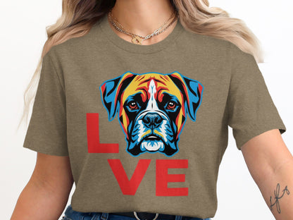 Colorful Boxer Dog Love Graphic T-Shirt product type