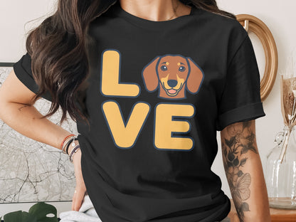 Love Dachshund Graphic Tee Shirt Cute Dog Product