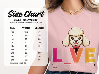Cute Poodle Love Graphic Shirt Product Type