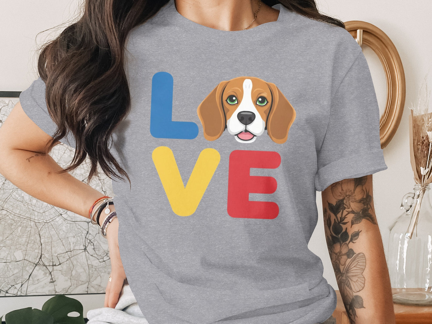 Love Dog Portrait Pet Animal Puppy Lover Design T-Shirt