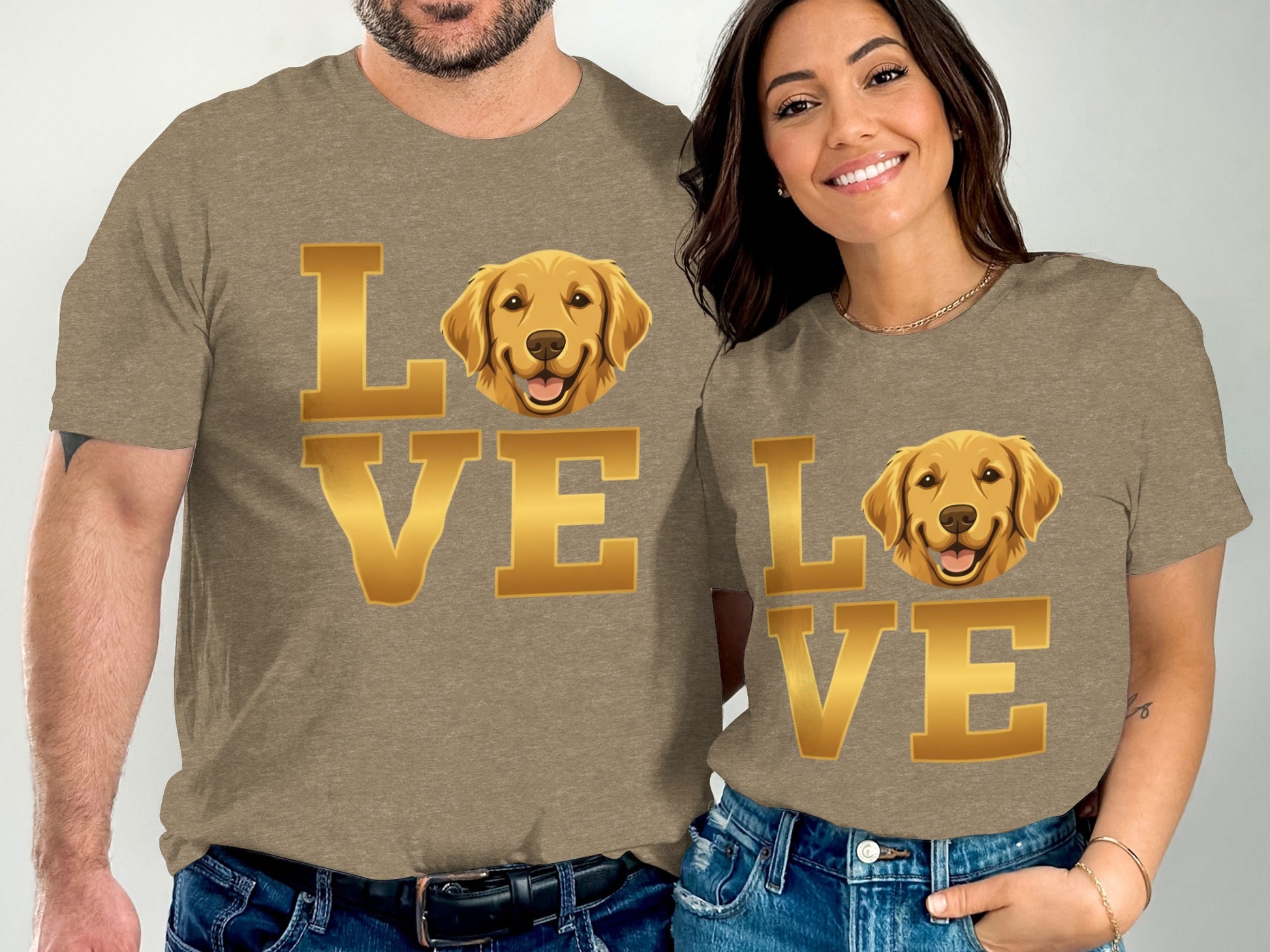 Matching Love Golden Retriever Couples Shirt product type
