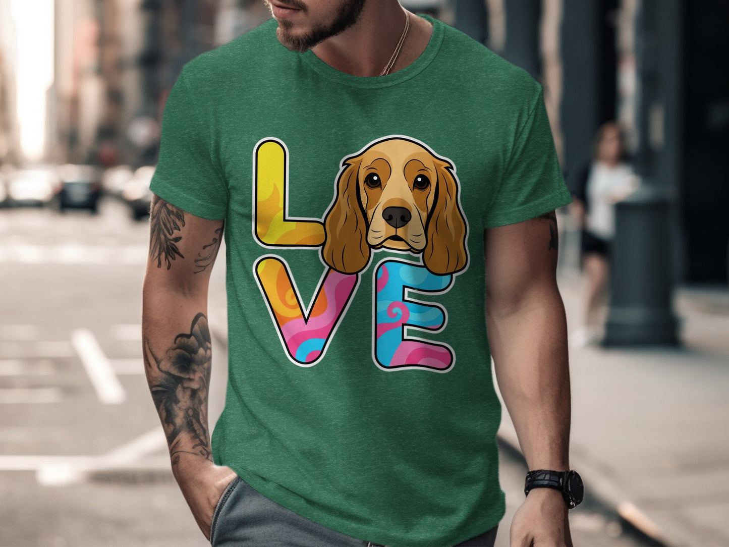 Colorful Dog Love Graphic T-shirt product