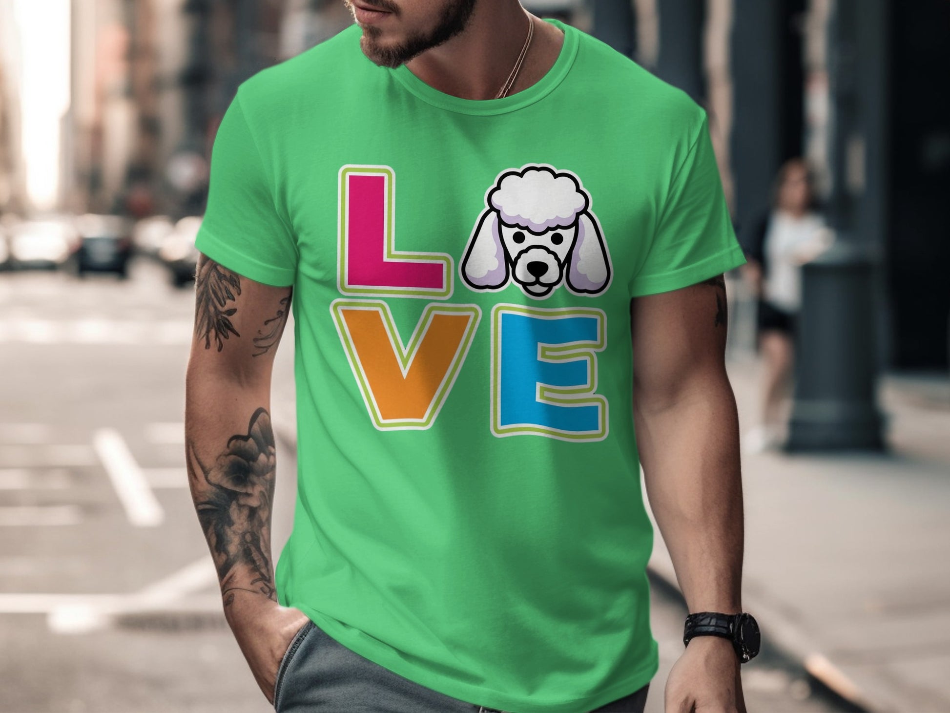 Colorful Love Poodle Design T-Shirt product