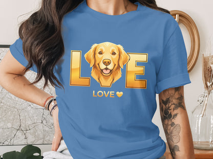 Golden Retriever Face Love Design Graphic Perfect T-Shirt