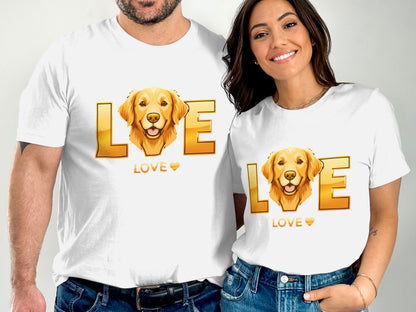 Golden Retriever Love Graphic White T-shirt product