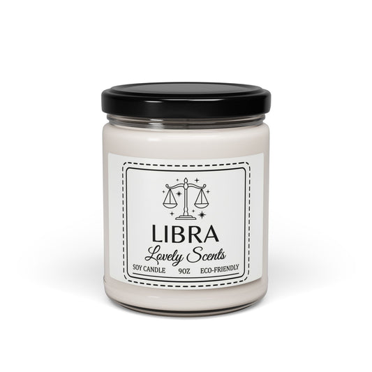 Libra Scented Soy Candle 9oz — Zodiac Balance & Calm Aromatherapy Jar