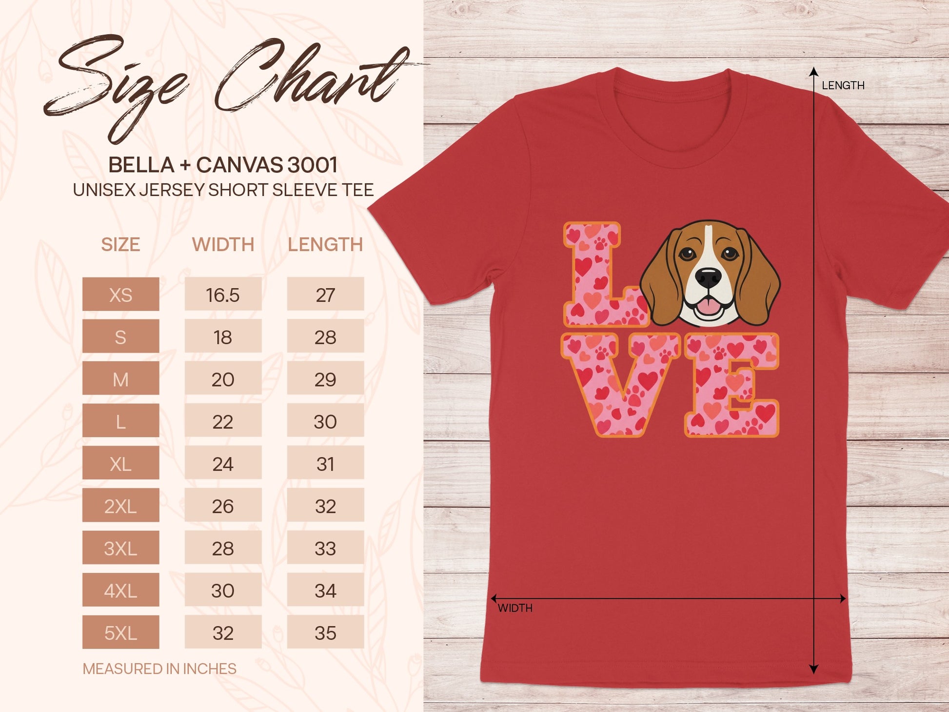 Cute Dog Love Print Unisex Jersey Short Sleeve Tee product type