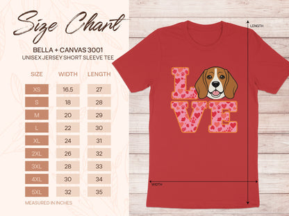 Cute Dog Love Print Unisex Jersey Short Sleeve Tee product type