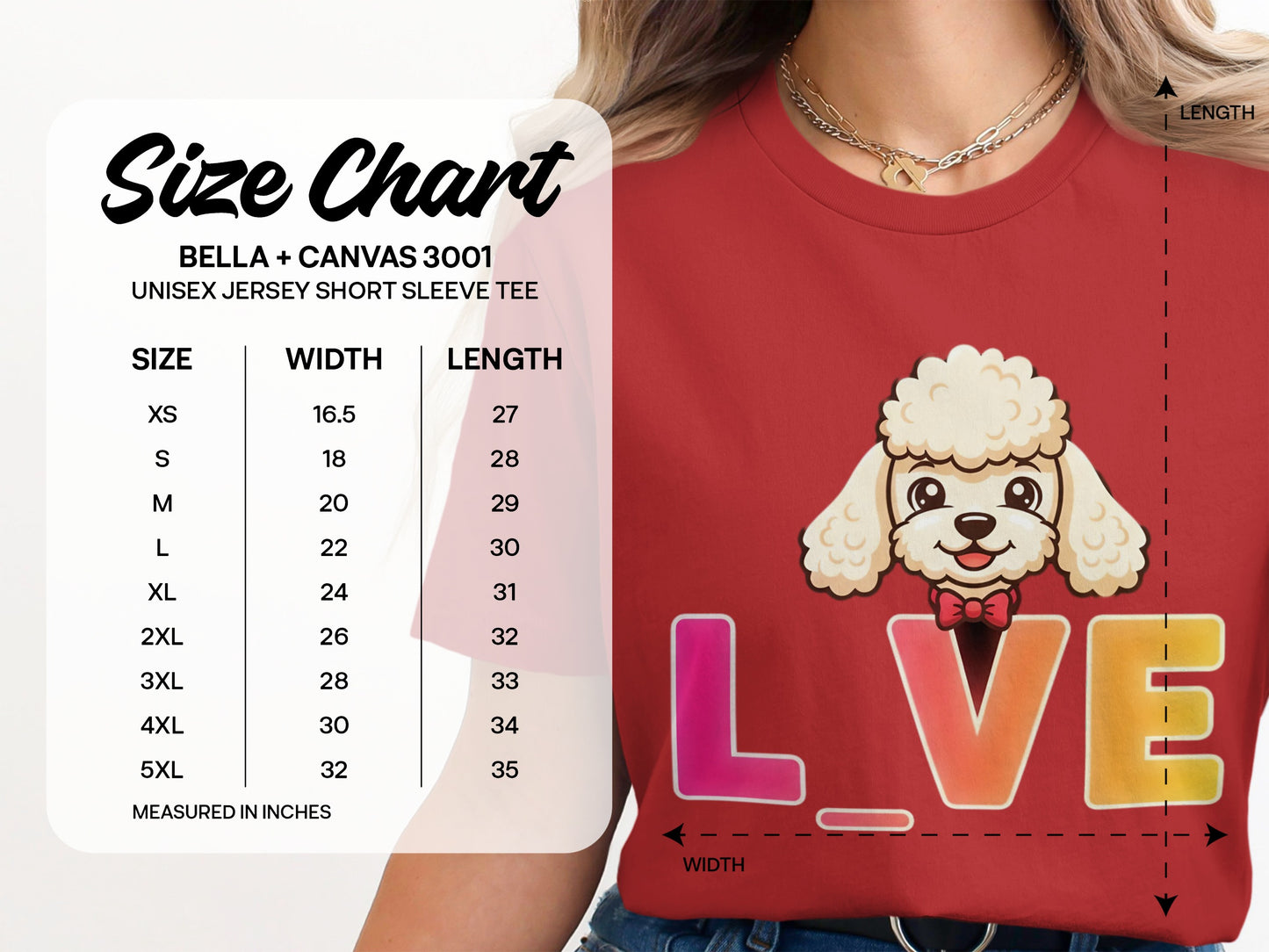 Cute Cartoon Poodle Love Graphic Short Sleeve Tee product