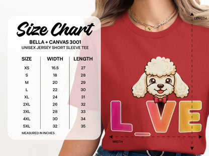 Cute Cartoon Poodle Love Graphic Short Sleeve Tee product