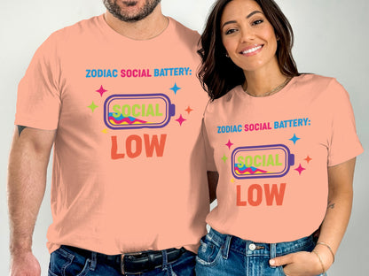 Zodiac Social Battery Low Graphic Tee