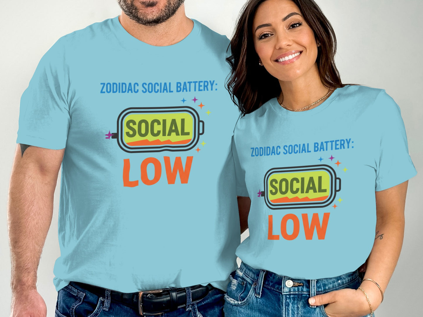 Zodidac Social Battery Low Charge T-Shirt for Casual Wear
