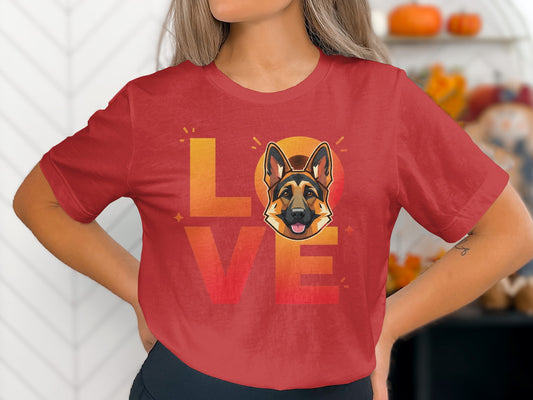Love German Shepherd Graphic Tee Shirt product type