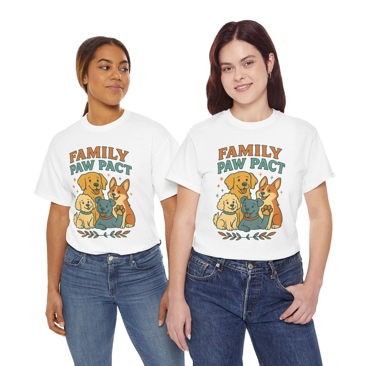 Paw Pact Family Tee: Dog Lovers Shirt, Unisex Cotton Tee, Pet Lover Gift, Animal Family T-Shirt, Adoption Celebration Apparel