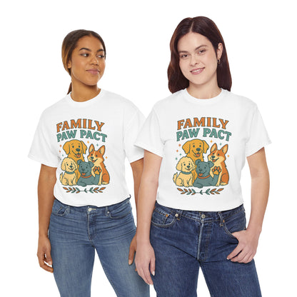 Paw Pact Family Tee: Dog Lovers Shirt, Unisex Cotton Tee, Pet Lover Gift, Animal Family T-Shirt, Adoption Celebration Apparel