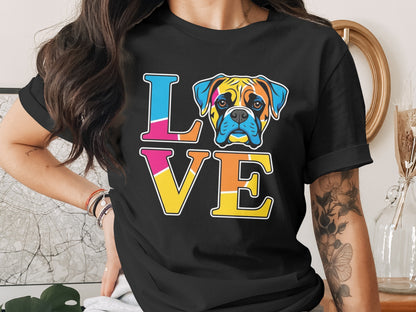 Colorful Dog Love Graphic Print Short Sleeve T-Shirt product