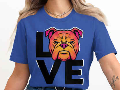 Blue T-Shirt with Love Dog Print Apparel product type