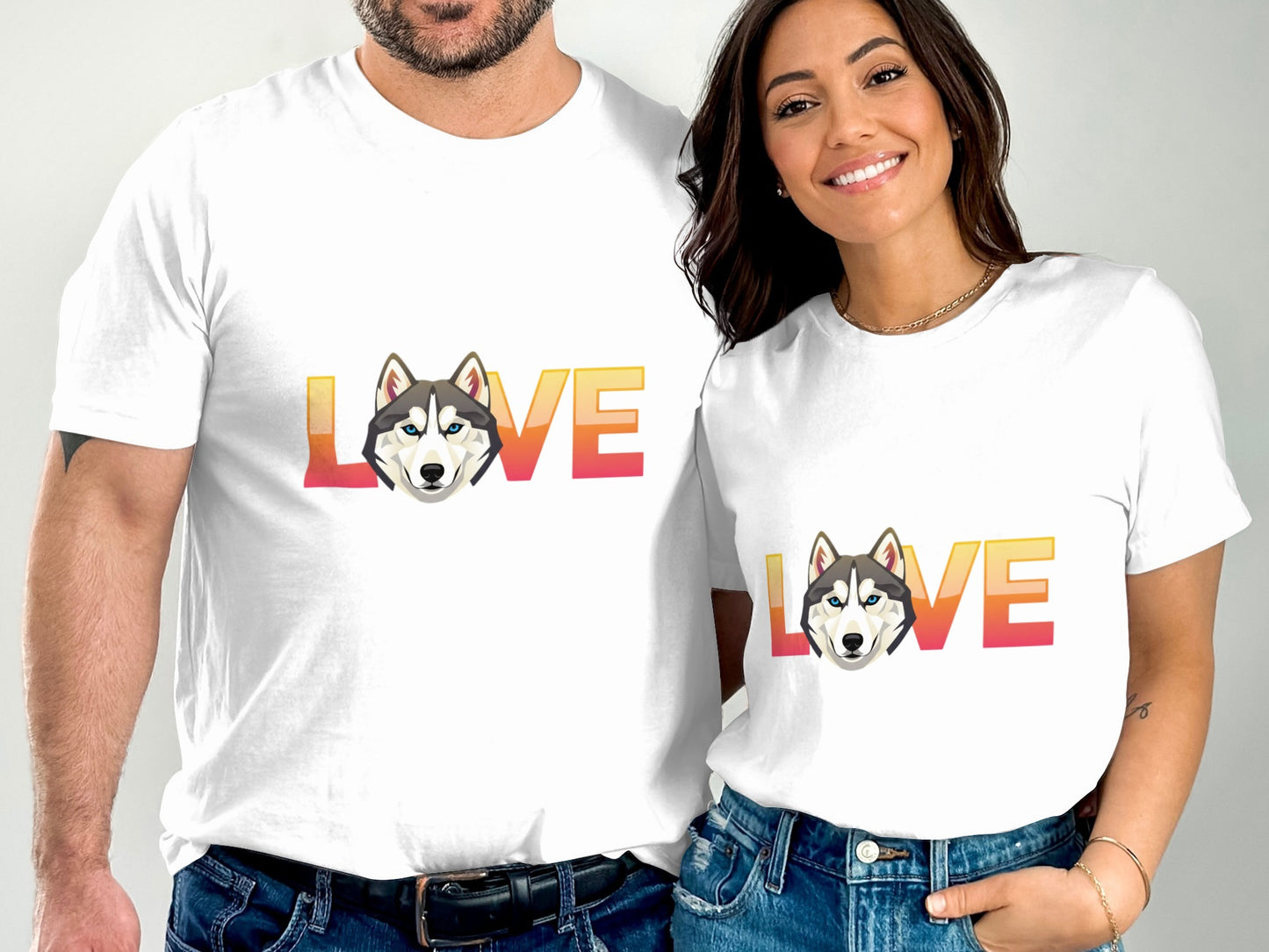 Adorable Husky Love Print Unisex T-Shirt product