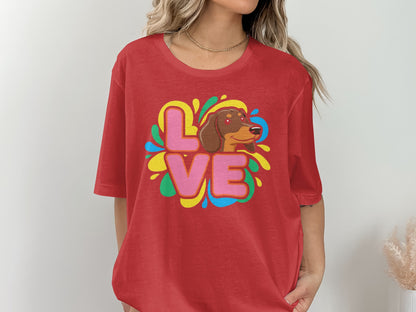 Colorful Love Dog Graphic Oversized T-Shirt product