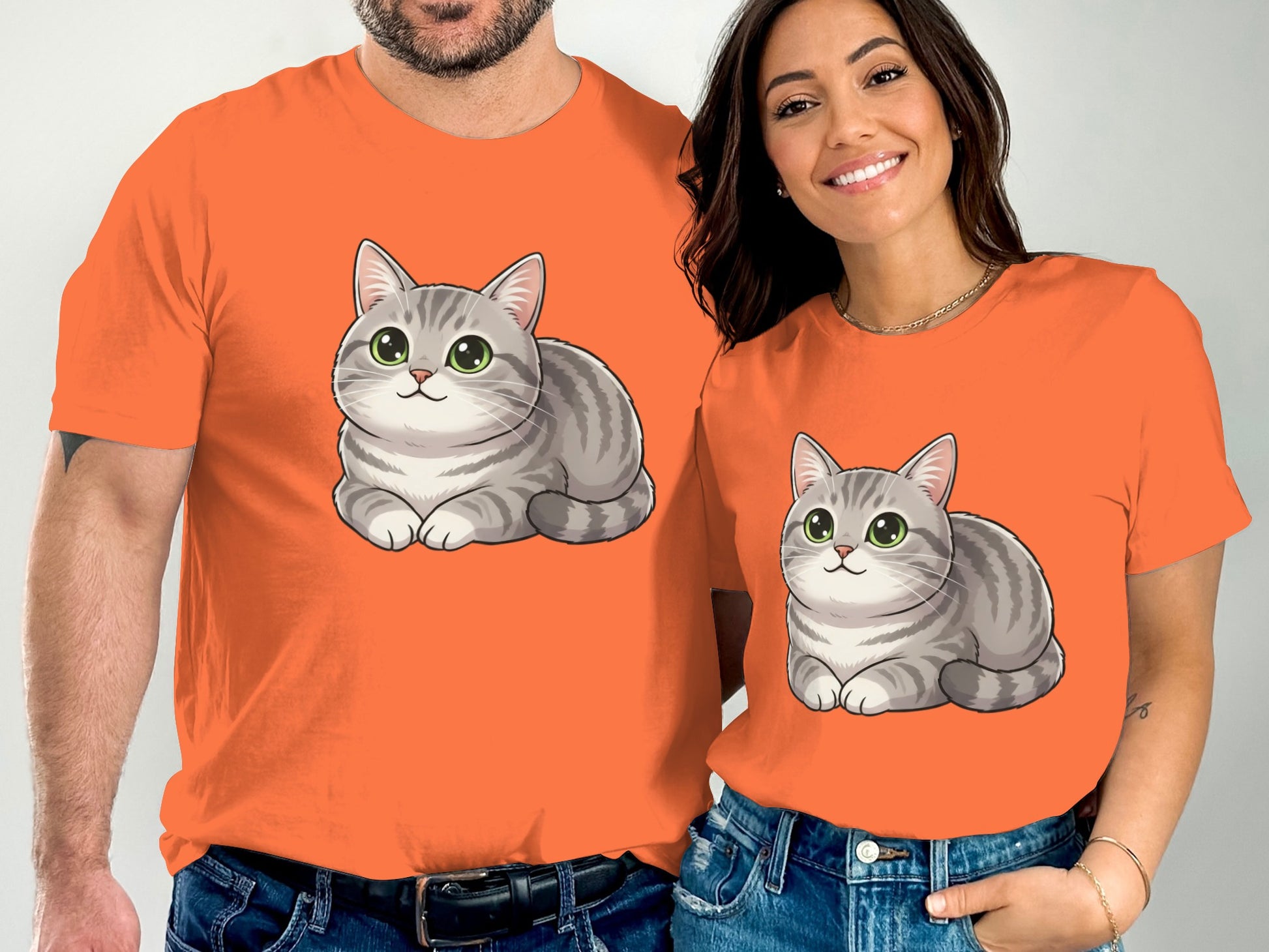 Adorable Cat Graphic Printed Short Sleeve T-shirt