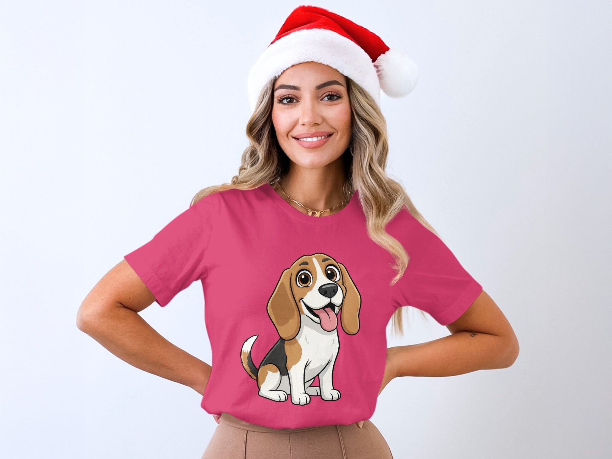 Cute Puppy Design Graphic Red Women T-Shirt