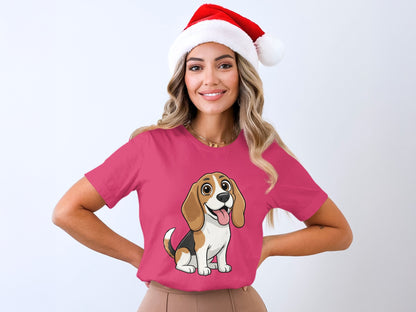 Cute Puppy Design Graphic Red Women T-Shirt