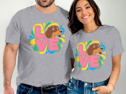 Love Dachshund Graphic Tee Shirt Matching Product