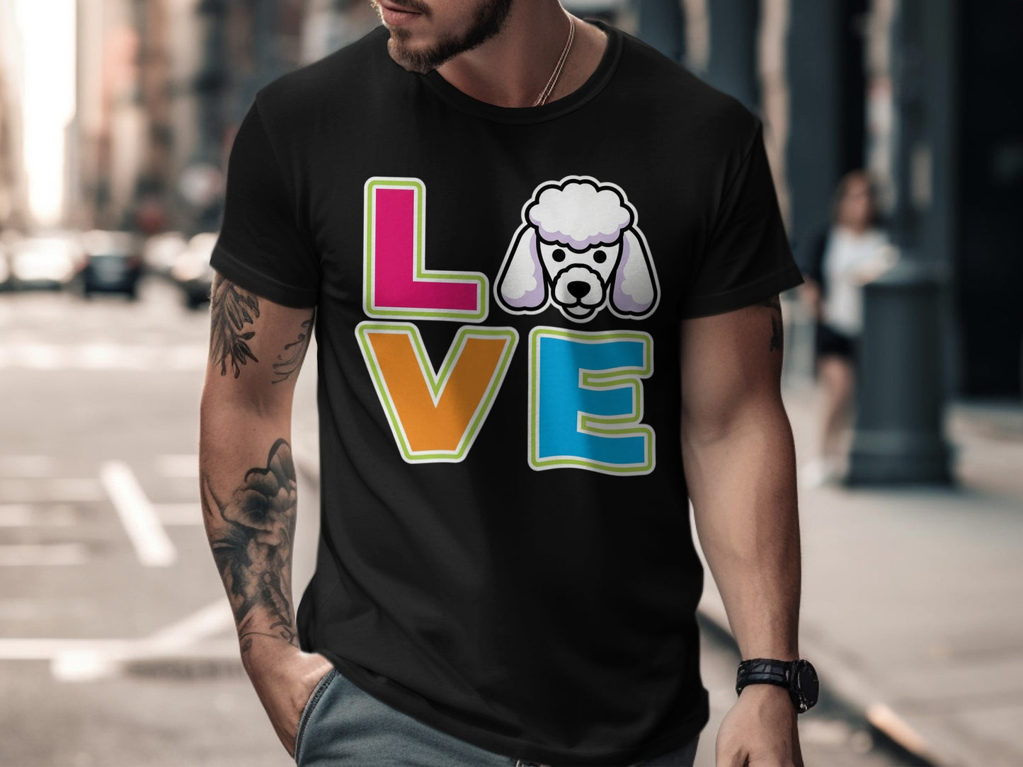 Love Poodle Design Graphic Tee shirt product