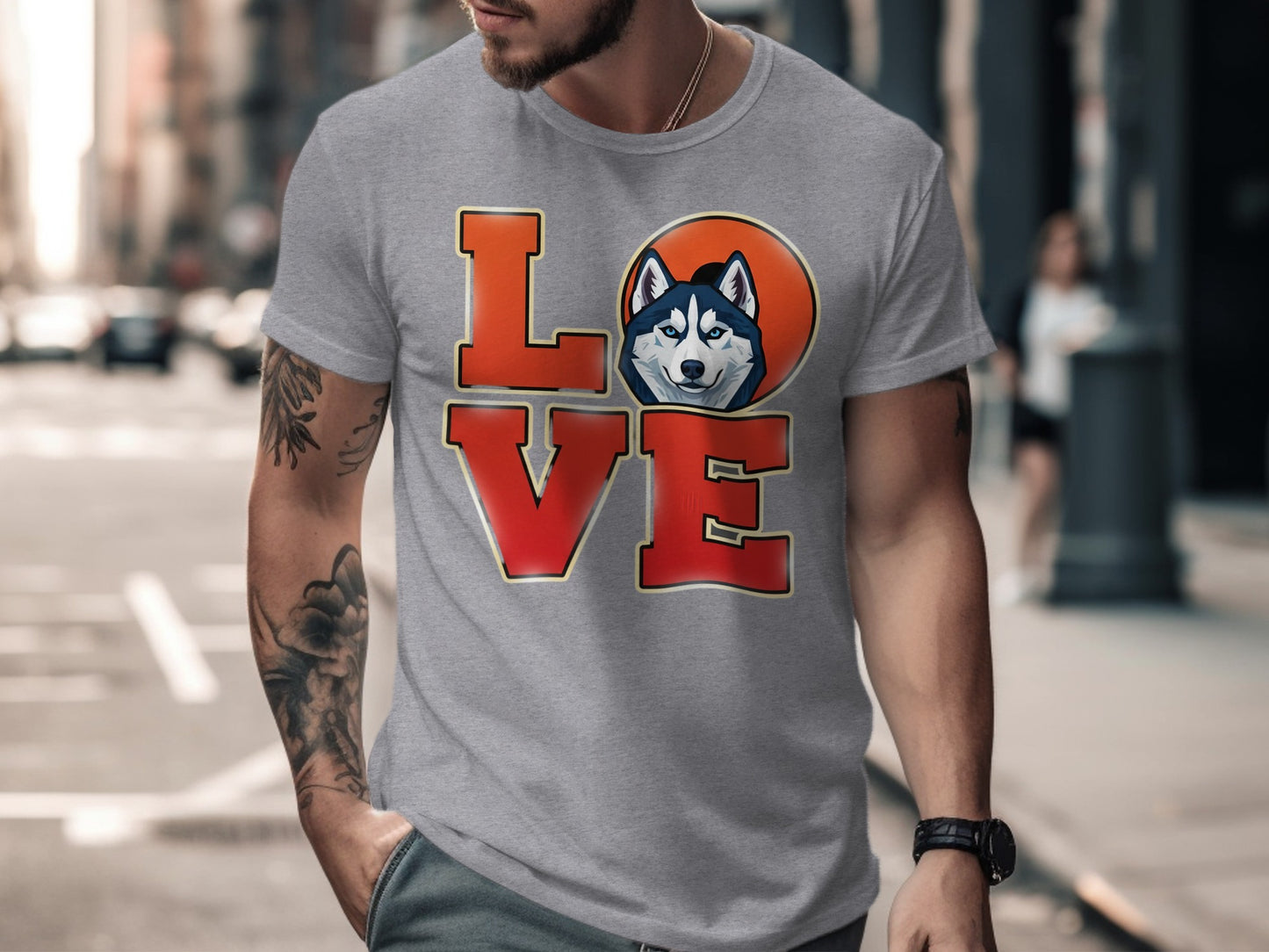 Love Husky Graphic Print T-shirt Men's Apparel product