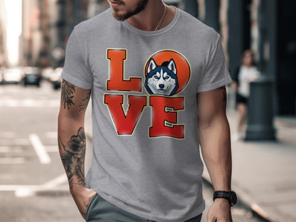 Love Husky Graphic Print T-shirt Men's Apparel product