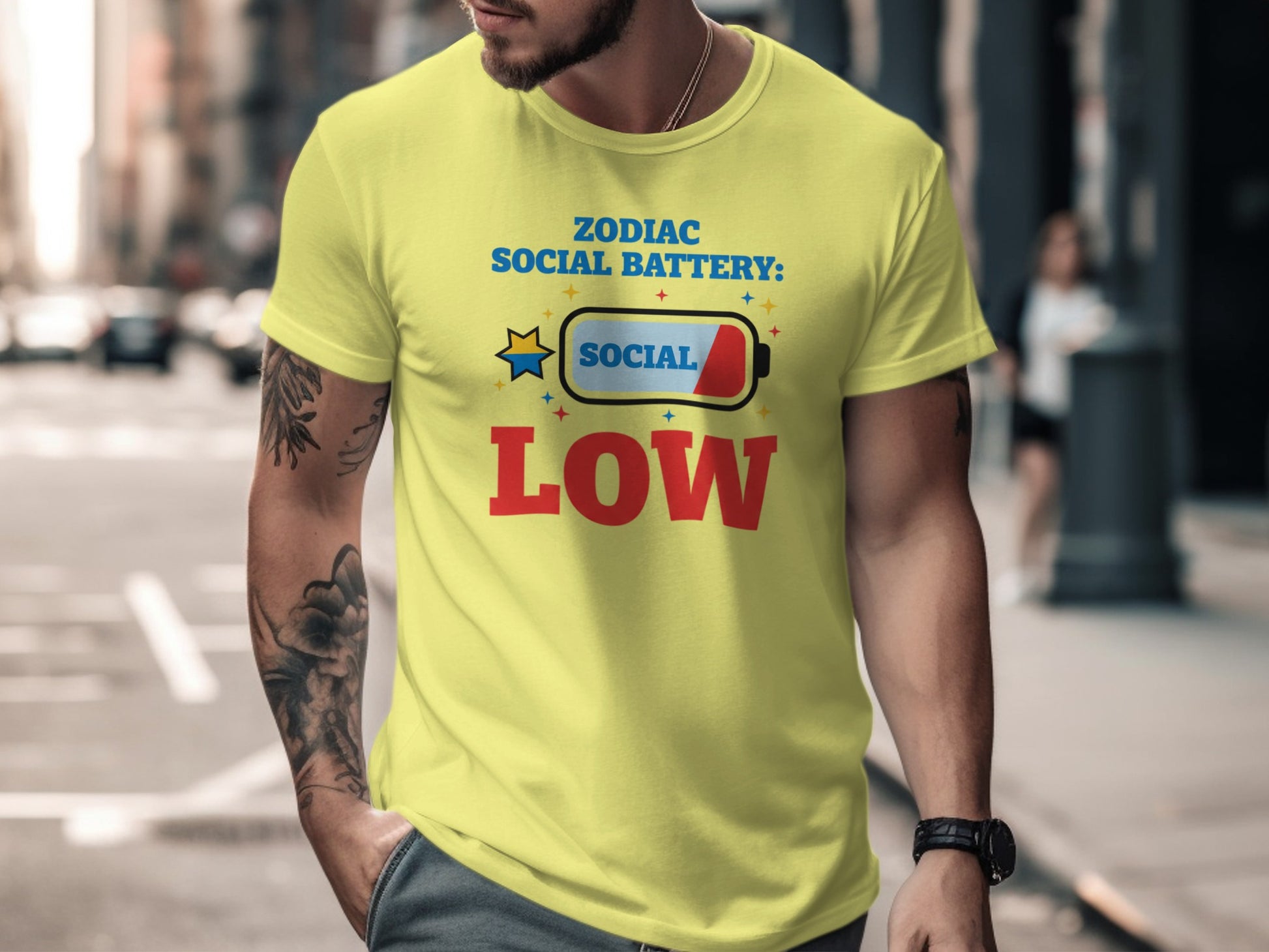 Zodiac Social Battery Social Low Graphic Tee