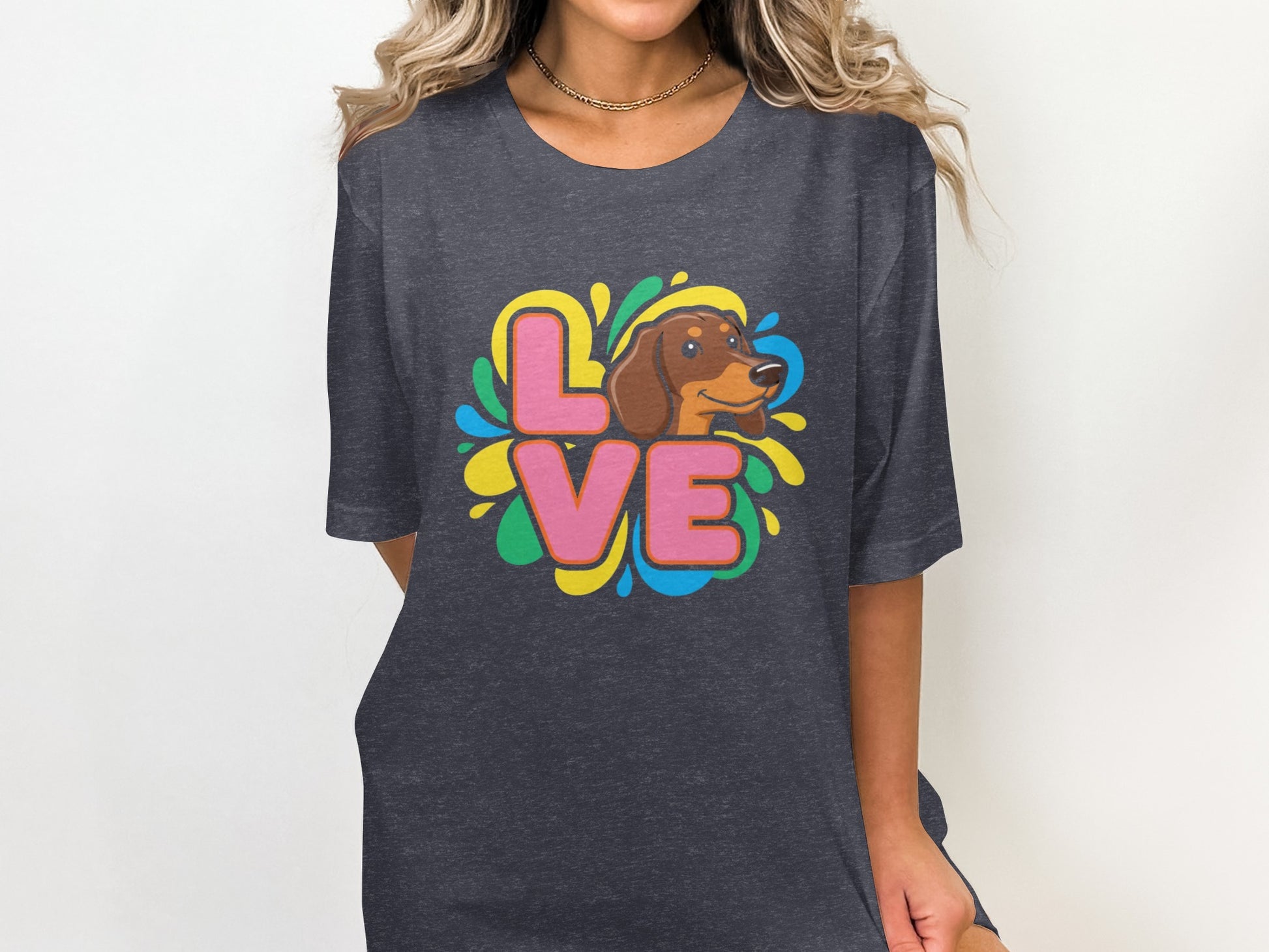 Colorful Love Dog Graphic T-Shirt product