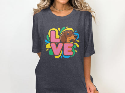 Colorful Love Dog Graphic T-Shirt product