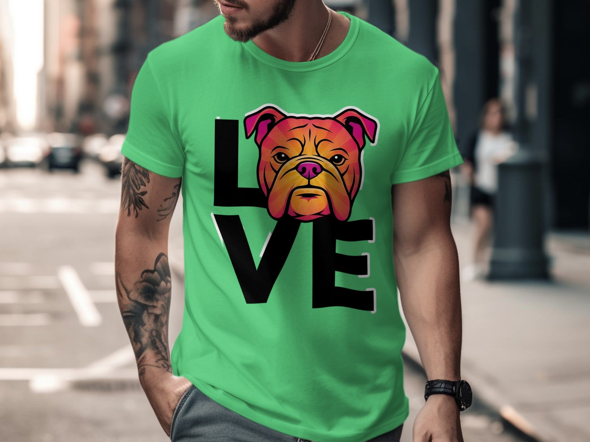 Love Bulldog Graphic Tee for Casual Outfits product type