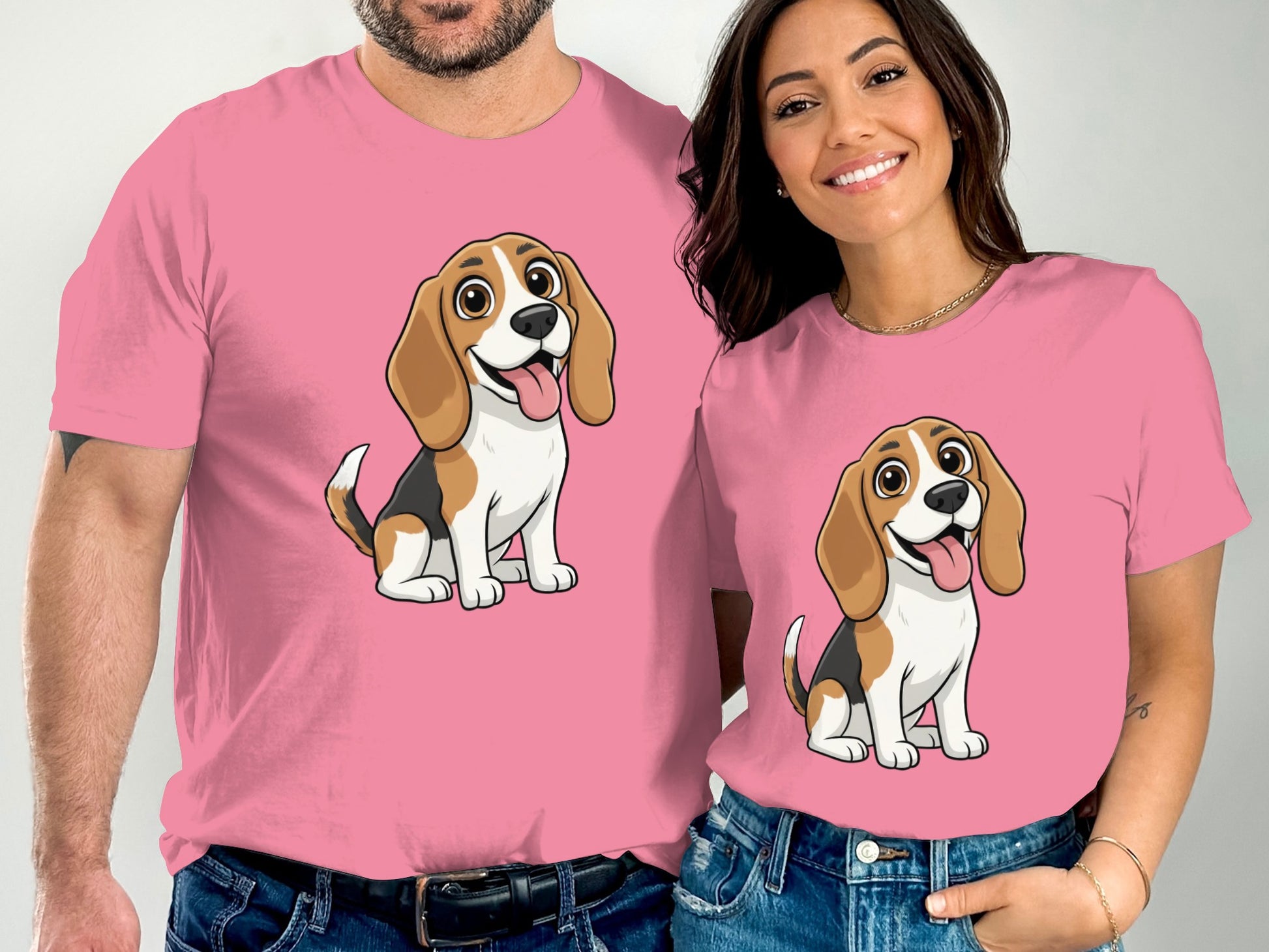Cute Matching Beagle Dog Graphic Family Shirts