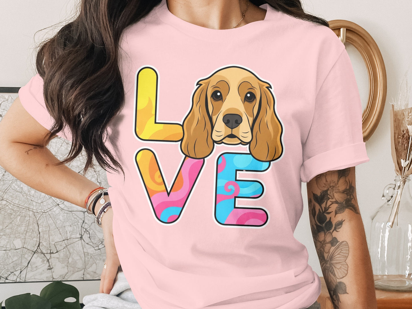 Cute Love Dog Graphic Tee Fun Animal Design product type