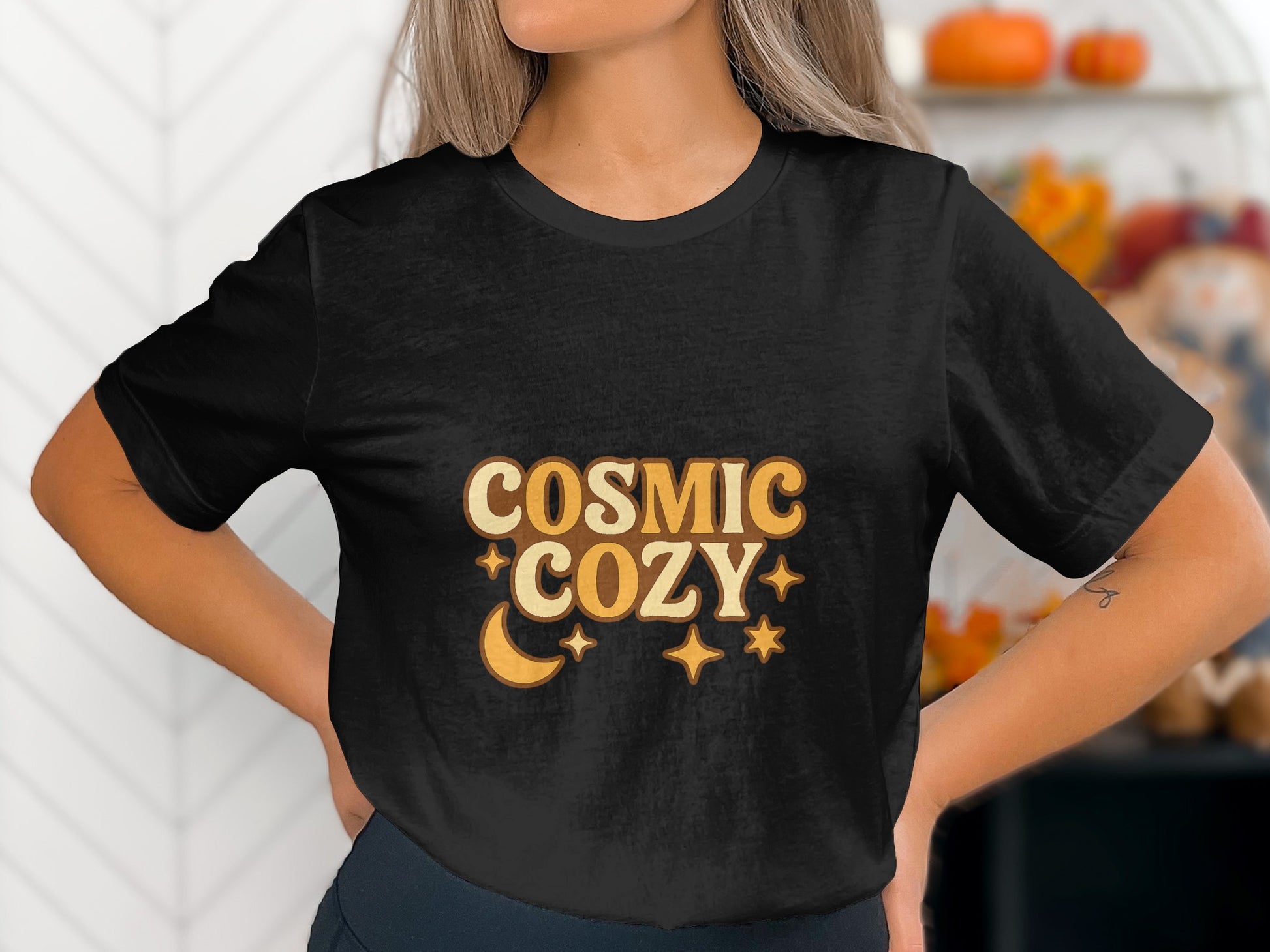 Cosmic Cozy Graphic Tee Shirt Trendy Top product type