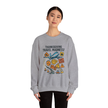 Thanksgiving Travel Madness Sweatshirt — Funny Holiday Flight Delay Crewneck