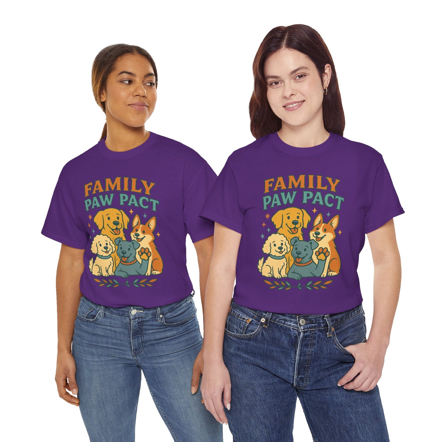 Paw Pact Family Tee: Dog Lovers Shirt, Unisex Cotton Tee, Pet Lover Gift, Animal Family T-Shirt, Adoption Celebration Apparel