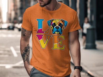 Vibrant Love Dog Graphic Tee Casual Fashion product