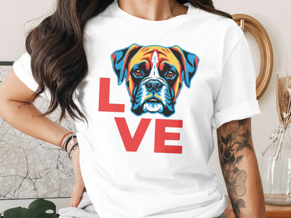 Graphic T-shirt with Colorful Boxer Dog Print product type