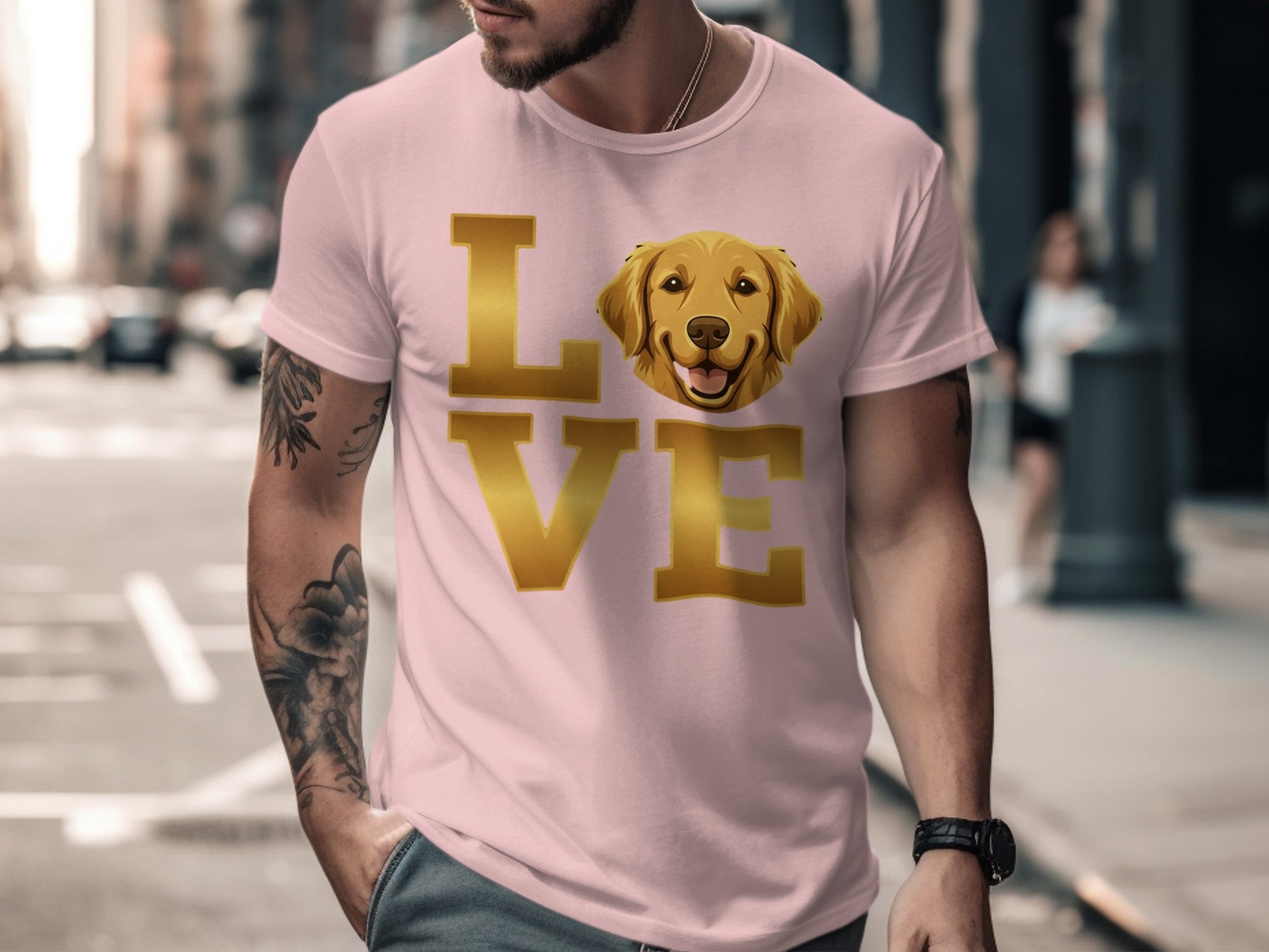 Golden Retriever Love Graphic Tee shirt product type