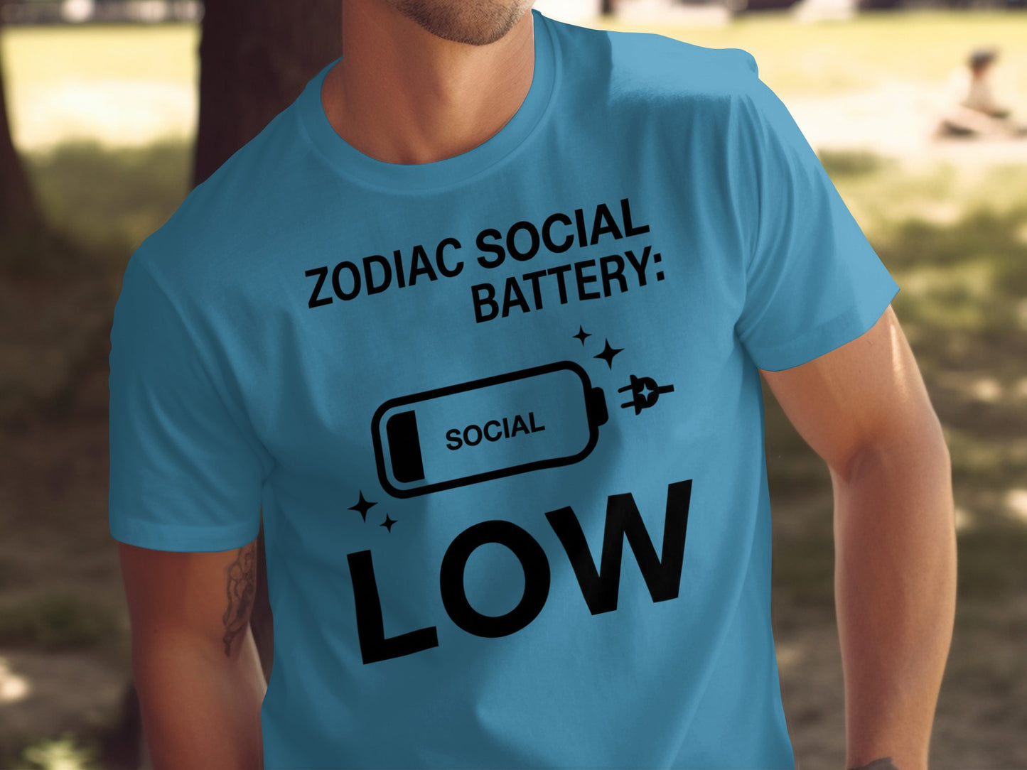 Zodiac Social Battery Low Graphic Tee