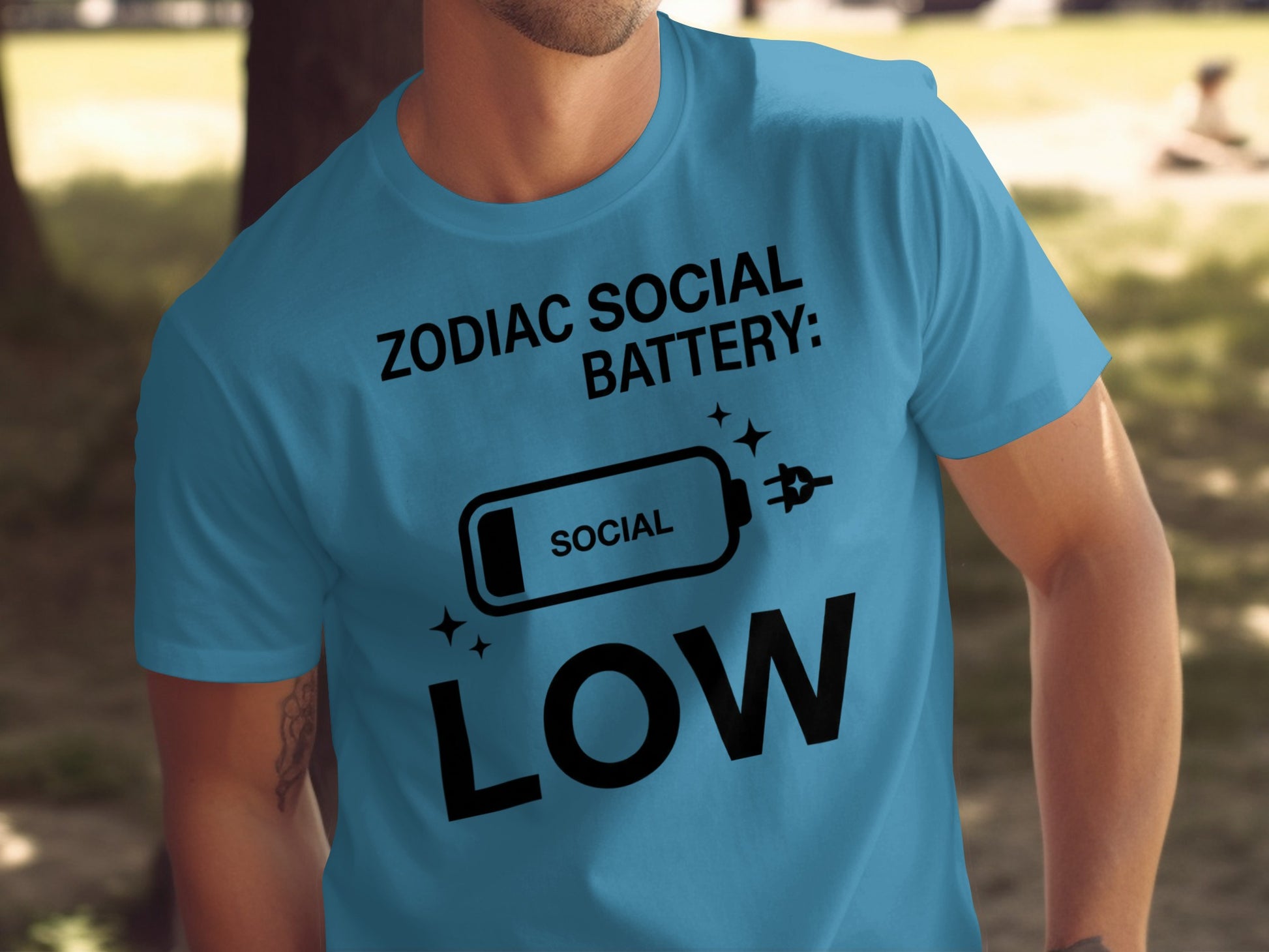 Zodiac Social Battery Low Graphic Tee